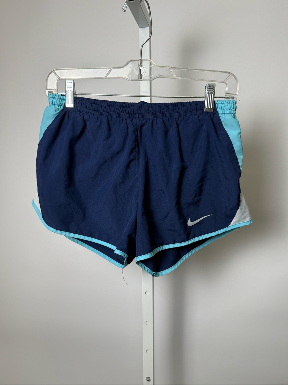 Nike Navy and Light Blue Women's Performance Running Shorts #65